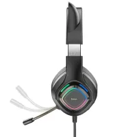 Căști Hoco W107 Elf cat Black Cu fir/ Gaming photo 2