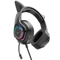 Căști Hoco W107 Elf cat Black Cu fir/ Gaming photo 3