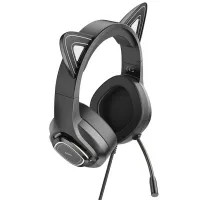 Căști Hoco W107 Elf cat Black Cu fir/ Gaming photo 4