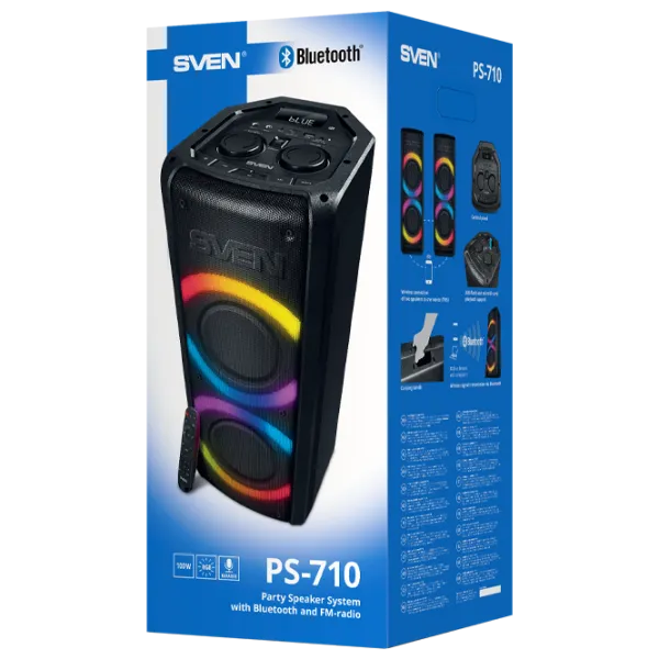 Колонка для вечеринок Sven PS-710 100 Вт/ Черный photo 6