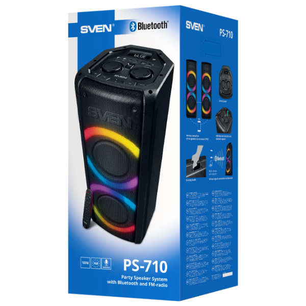 Колонка для вечеринок Sven PS-710 100 Вт/ Черный photo 6
