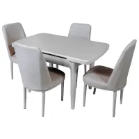 Кухонный стол Magnus DT A56 Дерево, стекло/ Белый photo 3