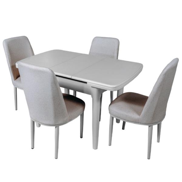 Masă de bucătărie Magnus DT A56 Lemn, sticlă/ Ivory photo 3 Masă de bucătărie Magnus DT A56 Lemn, sticlă/ Ivory photo 3