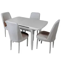 Кухонный стол Magnus DT A56 Дерево, стекло/ Слоновая кость photo 3