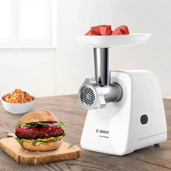 Mașină de tocat carne Bosch MMWPL2000 1500 W/ 1.7 kg/ min/ White photo 6
