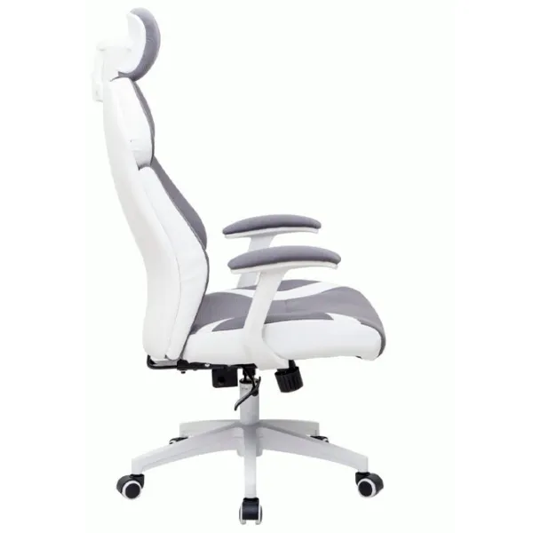 Fotoliu de birou Magnus CR 7029H Stofă, ECO piele/ White photo 3
