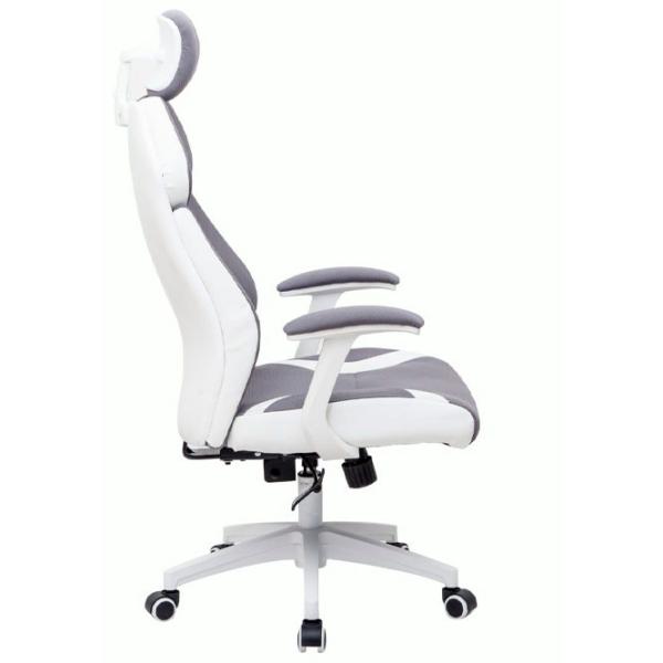 Fotoliu de birou Magnus CR 7029H Stofă, ECO piele/ White photo 3