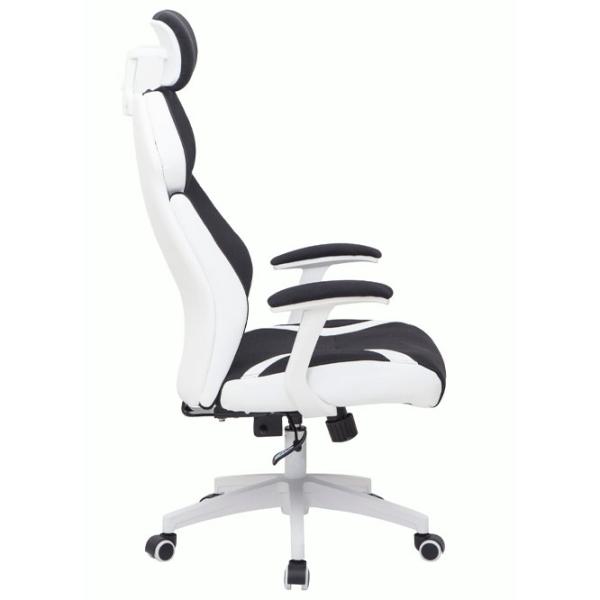 Fotoliu de birou Magnus CR 7029H Stofă, ECO piele/ Black White photo 2