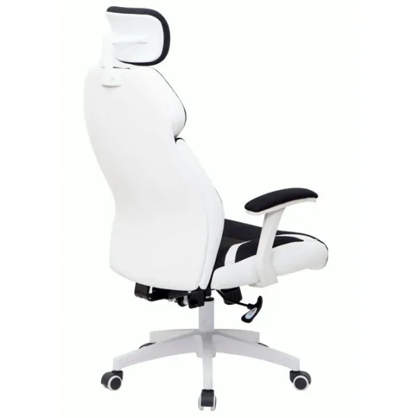 Fotoliu de birou Magnus CR 7029H Stofă, ECO piele/ Black White photo 3