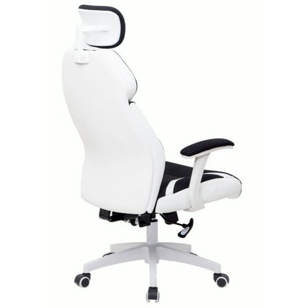 Fotoliu de birou Magnus CR 7029H Stofă, ECO piele/ Black White photo 3