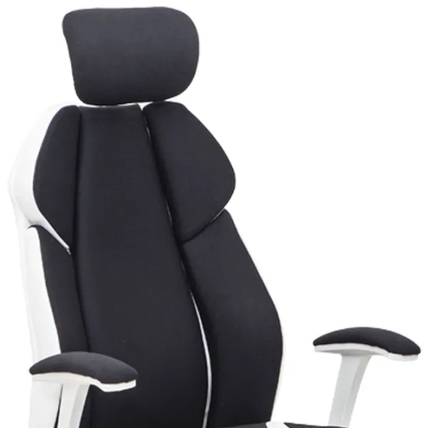 Fotoliu de birou Magnus CR 7029H Stofă, ECO piele/ Black White photo 4