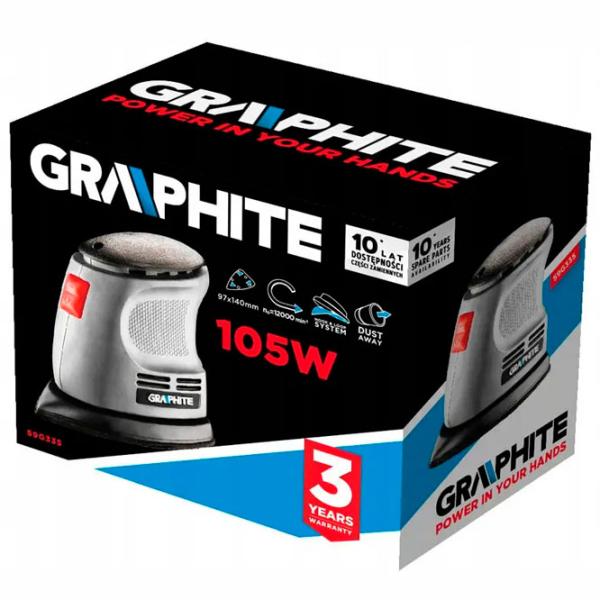 Șlefuitor Graphite 59G335 Cu vibrații/ 105 W/ Gray photo 7
