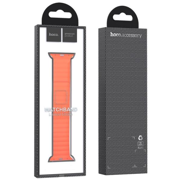 Ремешок Apple Watch WA07 Flexible series magnetic strap Силикон/
38, 40, 41 мм / Серый Оранжевый photo 2