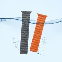 Ремешок Apple Watch WA07 Flexible series magnetic strap Силикон/
38, 40, 41 мм / Серый Оранжевый photo 4