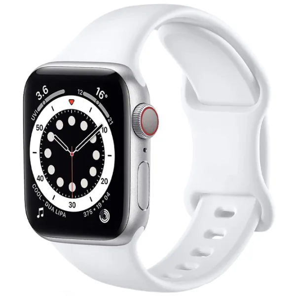 Ремешок Apple Watch WA15 Flexible series 8-character buckle solid color silicone strap Силикон/
38, 40, 41 мм / Белый  photo 2