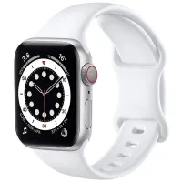 Ремешок Apple Watch WA15 Flexible series 8-character buckle solid color silicone strap Силикон/
42, 44, 45, 49 мм / Белый photo 2