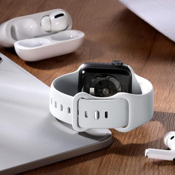 Ремешок Apple Watch WA15 Flexible series 8-character buckle solid color silicone strap Силикон/
42, 44, 45, 49 мм / Белый  photo 6