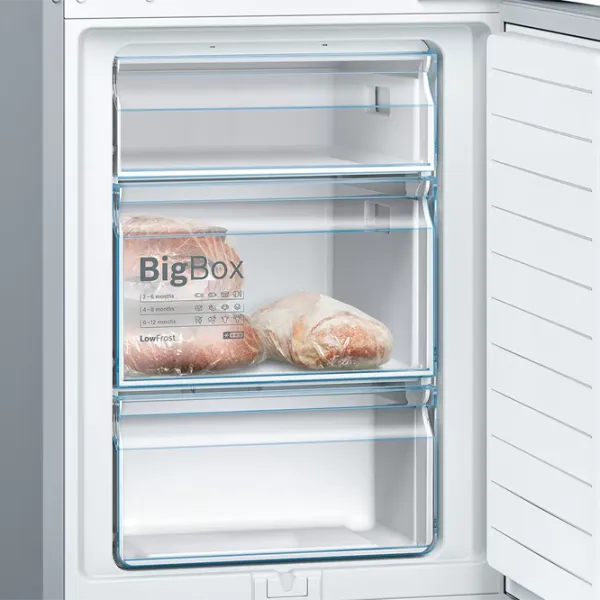 Frigider Bosch KGV36VIEAS cu congelator jos 308 l / 186 cm / Inox photo 5