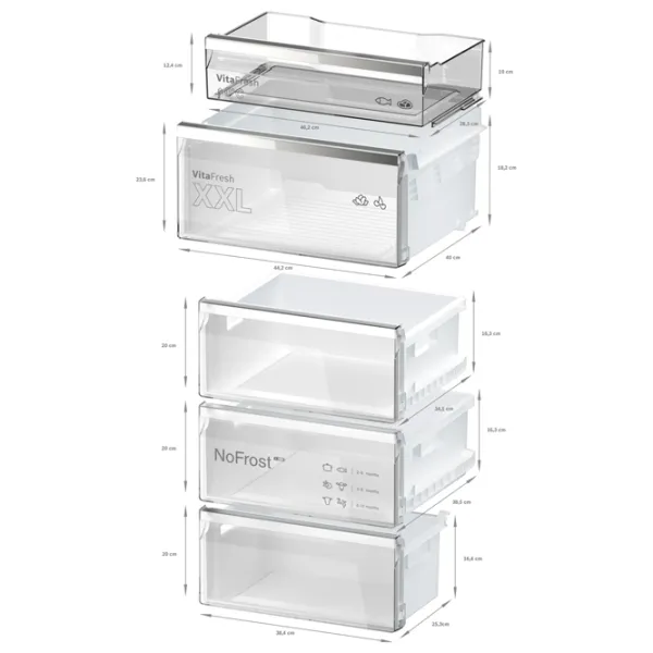 Frigider Bosch KGN39AIBT cu congelator jos 363 l / 203 cm / Inox photo 8