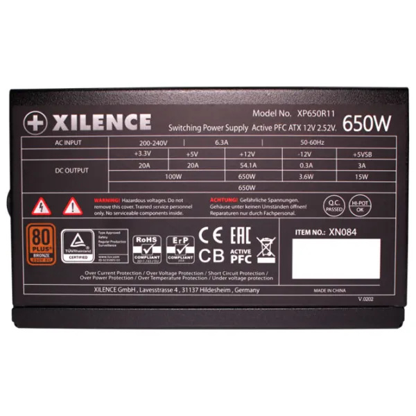 Блок питания Xilence XP650R12 80+ Bronze/ 650 Вт photo 4