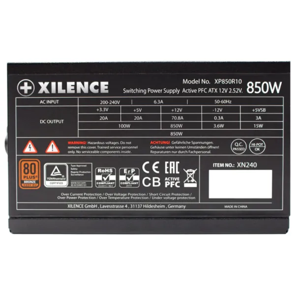 Sursă de alimentare Xilence XP850R12 80+ Bronze/ 850 W photo 5