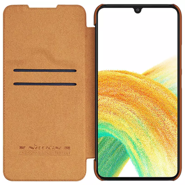 Husă pentru smartphone Samsung Galaxy A34 Nillkin/ Flip Cover/ Piele/ Brown photo 4