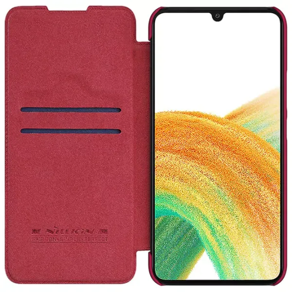 Husă pentru smartphone Samsung Galaxy A34 Nillkin/ Flip Cover/ Piele/ Red photo 4