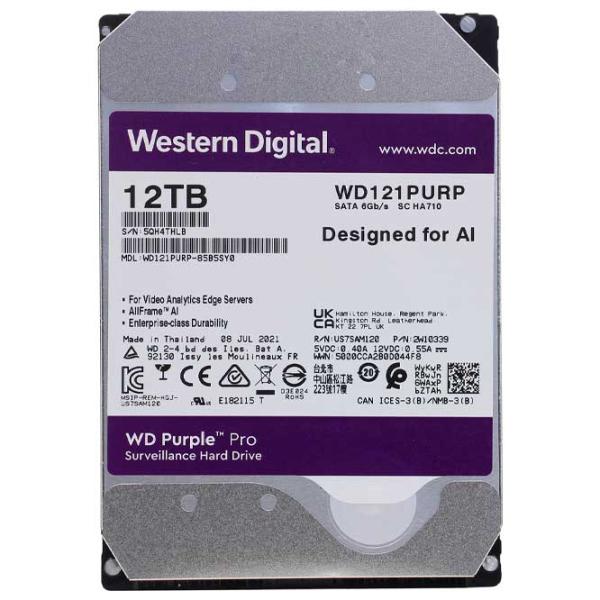 HDD Western Digital Purple Pro Surveillance 12 TB WD121PURP/ Purple photo 3