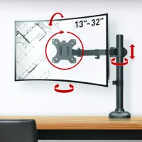 Suport pentru monitor Barkan M121T VESA 100 x 100 mm photo 3