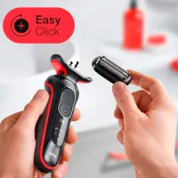 Aparat de ras electric Braun 51-R1000s Red Black photo 8