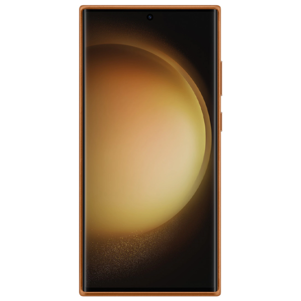Husă pentru smartphone Samsung Galaxy S23 Ultra Samsung/ Back/ Piele/ Camel Brown photo 2