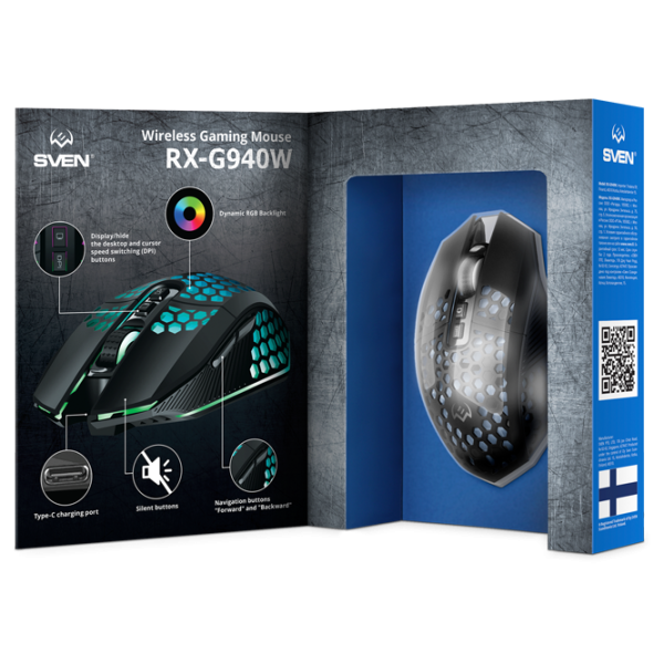 Мышь Sven RX-G940W USB/ Черный photo 13