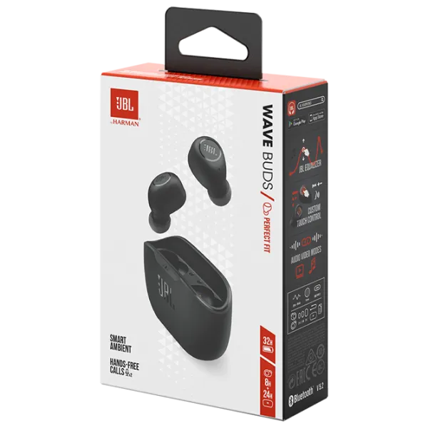 Наушники JBL Wave Buds Черный Беспроводные/ Персональный photo 10 Наушники JBL Wave Buds Черный Беспроводные/ Персональный photo 10