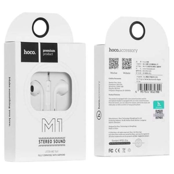 Наушники Hoco M1 Белый Проводная/ Персональный photo 2 Наушники Hoco M1 Белый Проводная/ Персональный photo 2
