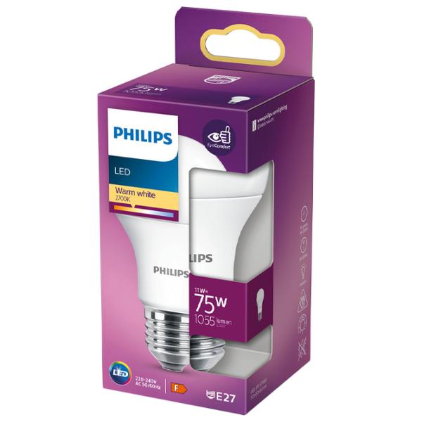 Bec LED Philips A60M 151718 E27/ 11 W/ 2700 K/ 1055lm/ White photo 2 Bec LED Philips A60M 151718 E27/ 11 W/ 2700 K/ 1055lm/ White photo 2