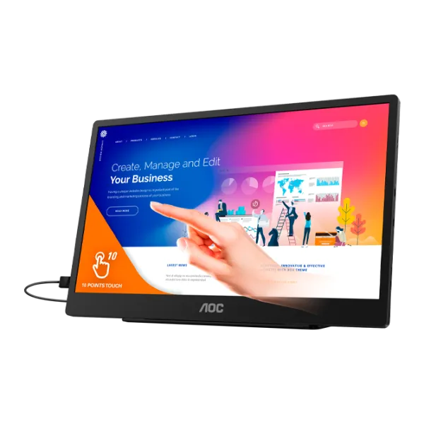 Monitor AOC 16T2 15.6" Full HD 60 Hz/ 4 ms/ Black photo 2