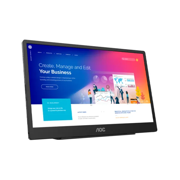 Monitor AOC 16T2 15.6" Full HD 60 Hz/ 4 ms/ Black photo 3