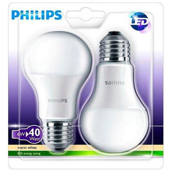 Комплект лампочек светодиодная Philips A60M 151877 E27/ 6 Вт/ 4000 K/ 470лм/ White photo 2