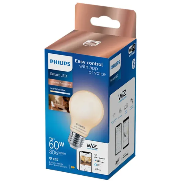 Умная лампочка светодиодная Philips A60 929003008921 E27/ 7 Вт/ 6500 К/ 806лм/ White photo 2