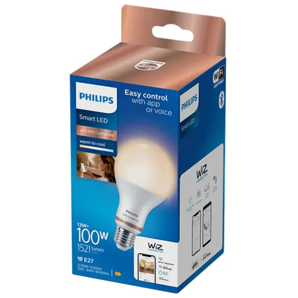 Bec inteligent LED Philips A67 929002449621 E27/ 13 W/ 6500 K/ 1521lm/ White photo 2
