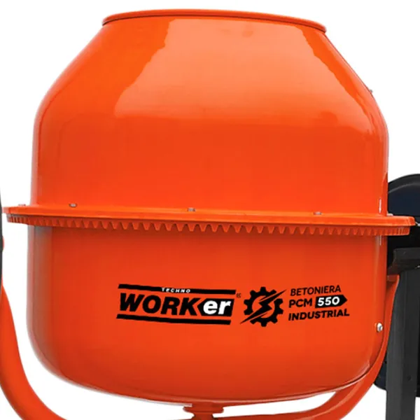 Бетономешалка Technoworker PCM160L 160 л 950 Вт/ Оранжевый photo 2