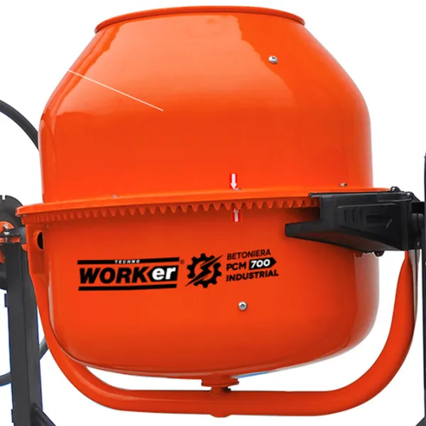 Бетономешалка Technoworker PCM200L 200 л 1350 Вт/ Оранжевый photo 6