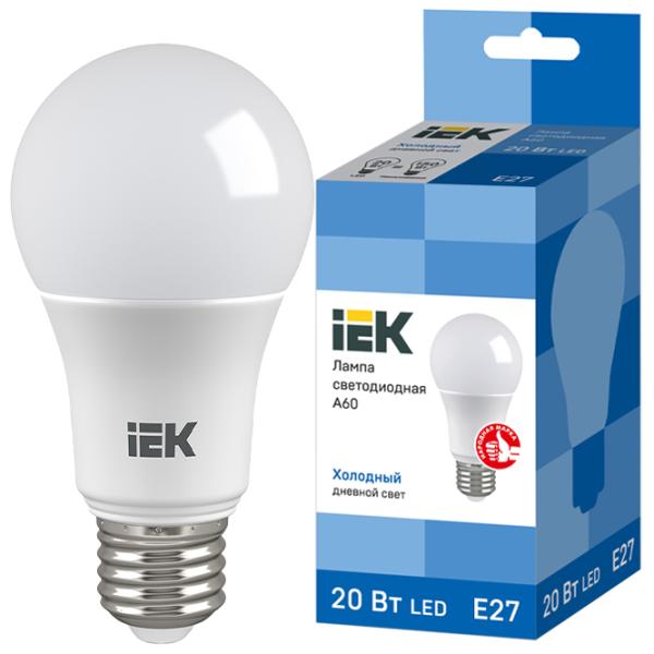 Лампочка светодиодная IEK A60 1515118 E27/ 20 Вт/ 6500 К/ 1800лм/ White photo 3 Лампочка светодиодная IEK A60 1515118 E27/ 20 Вт/ 6500 К/ 1800лм/ White photo 3