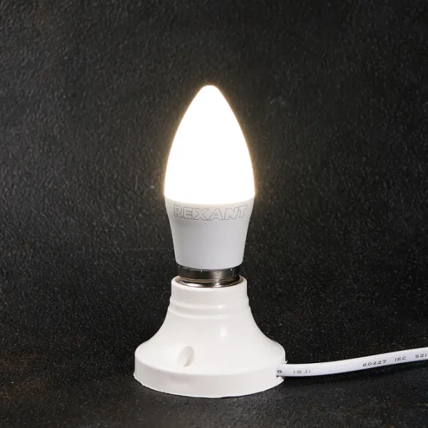 Лампочка светодиодная Rexant C37 604-030 E27/ 11.5 Вт/ 6500 К/ 1093лм/ White photo 5 Лампочка светодиодная Rexant C37 604-030 E27/ 11.5 Вт/ 6500 К/ 1093лм/ White photo 5