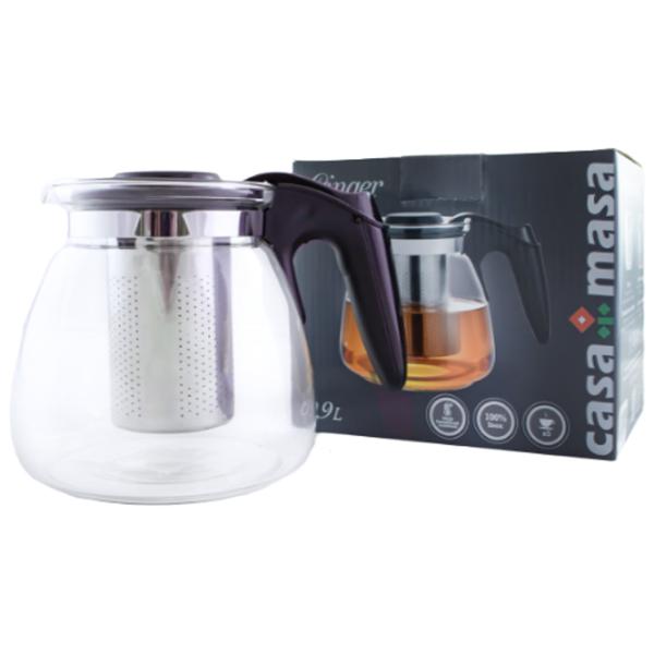 Заварочные чайники CasaMasa GINGER 135-C 0.9 л/ Прозрачный photo 3