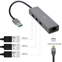 Adaptor de rețea Cablexpert A-AMU3-LAN-01 LAN/ Gray photo 4
