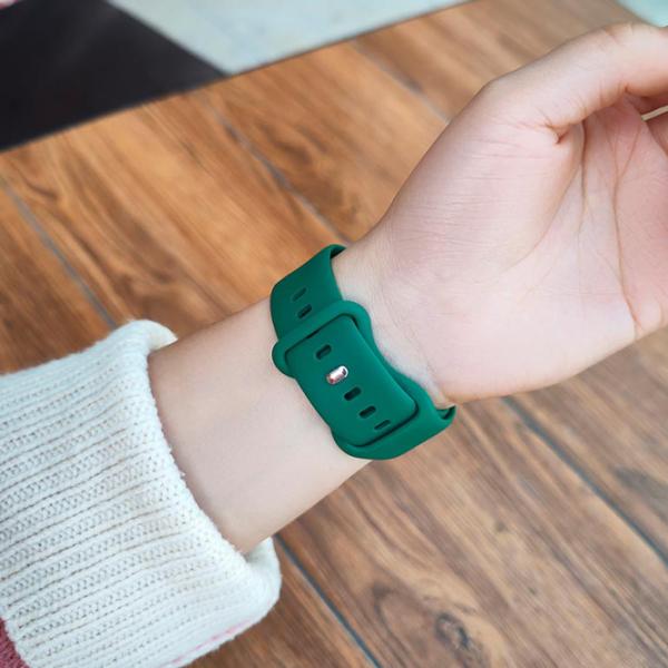 Ремешок Apple Watch WA15 Flexible series 8-character buckle solid color silicone strap Силикон/
38, 40, 41 мм / Зеленый Pine photo 2
