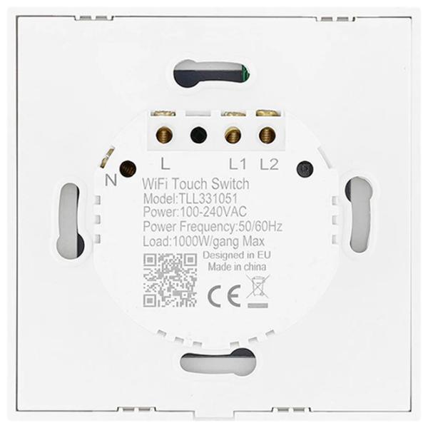 Intrerupator inteligent Tellur WiFi Switch 2 Ports White photo 2