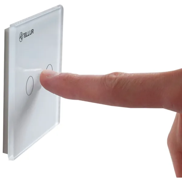 Intrerupator inteligent Tellur WiFi Switch 2 Ports White photo 3