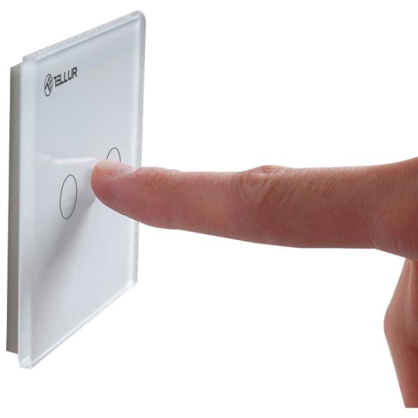 Intrerupator inteligent Tellur WiFi Switch 2 Ports White photo 3